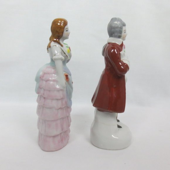 Figurines 40s Vintage 18th Century French Fashion Couple Porcelain Lot of 2 - Picture 2 of 11